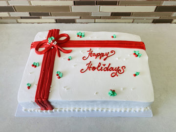 happy Holidays Gift Cake