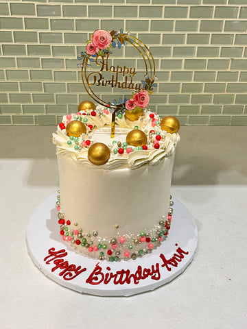 ANVI IVORY & GOLD BIRTHDAY CAKE