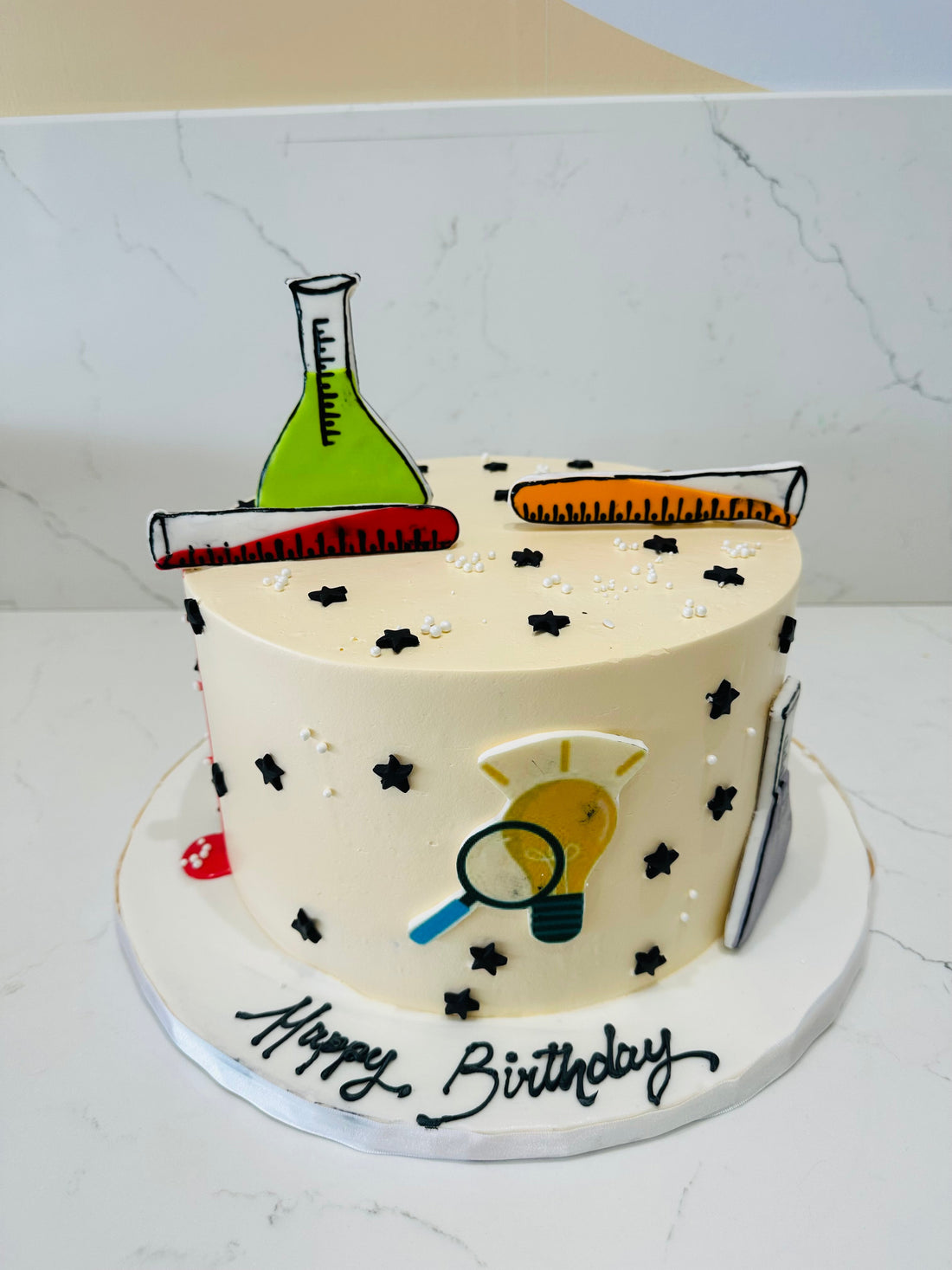 SCIENCE THEME CREAM CAKE