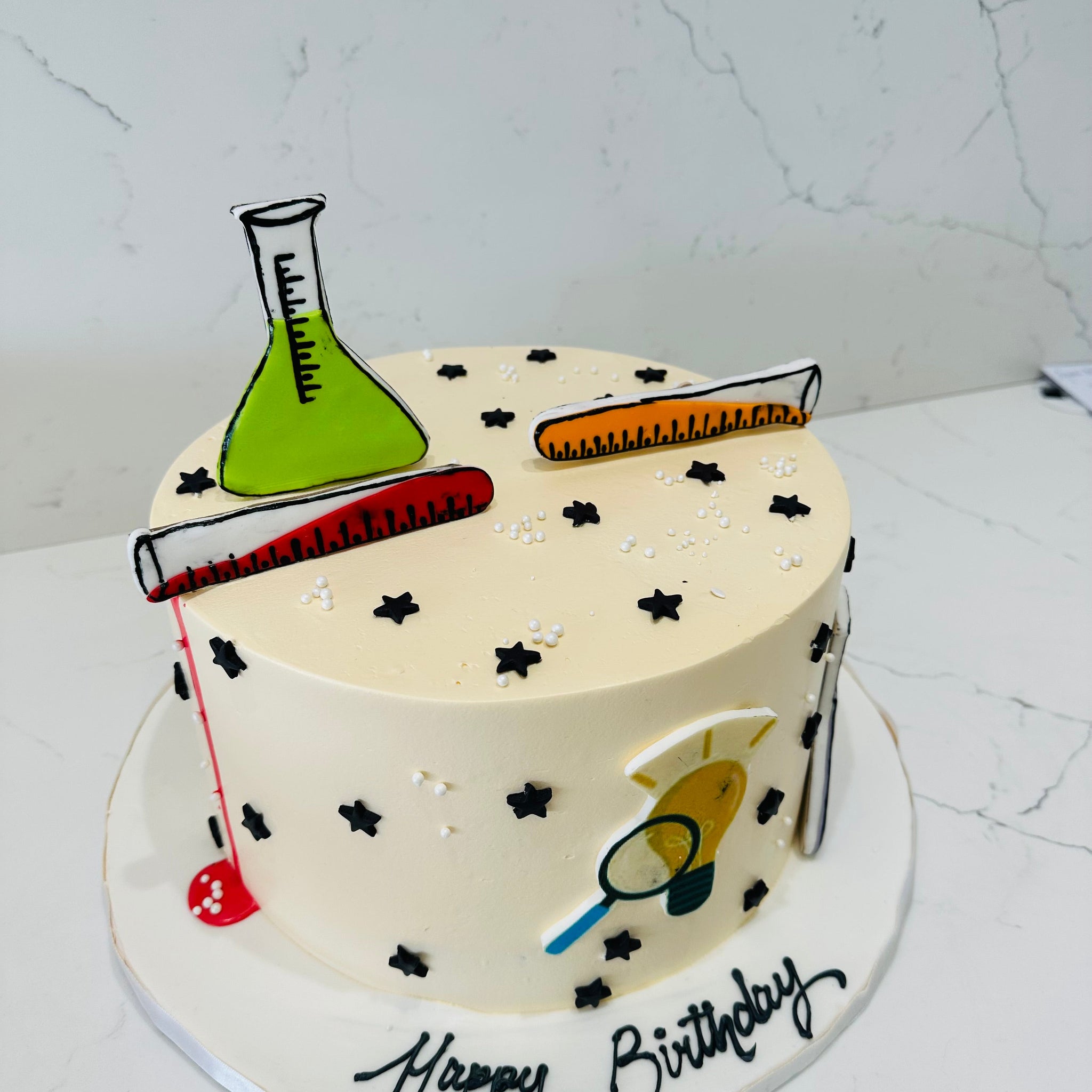 SCIENCE THEME CREAM CAKE