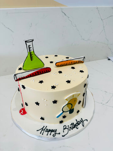 SCIENCE THEME CREAM CAKE