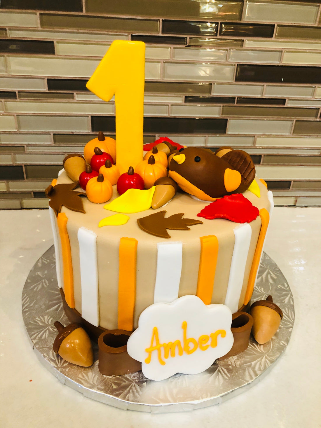 AUTUMN FIRST BIRTHDAY CAKE