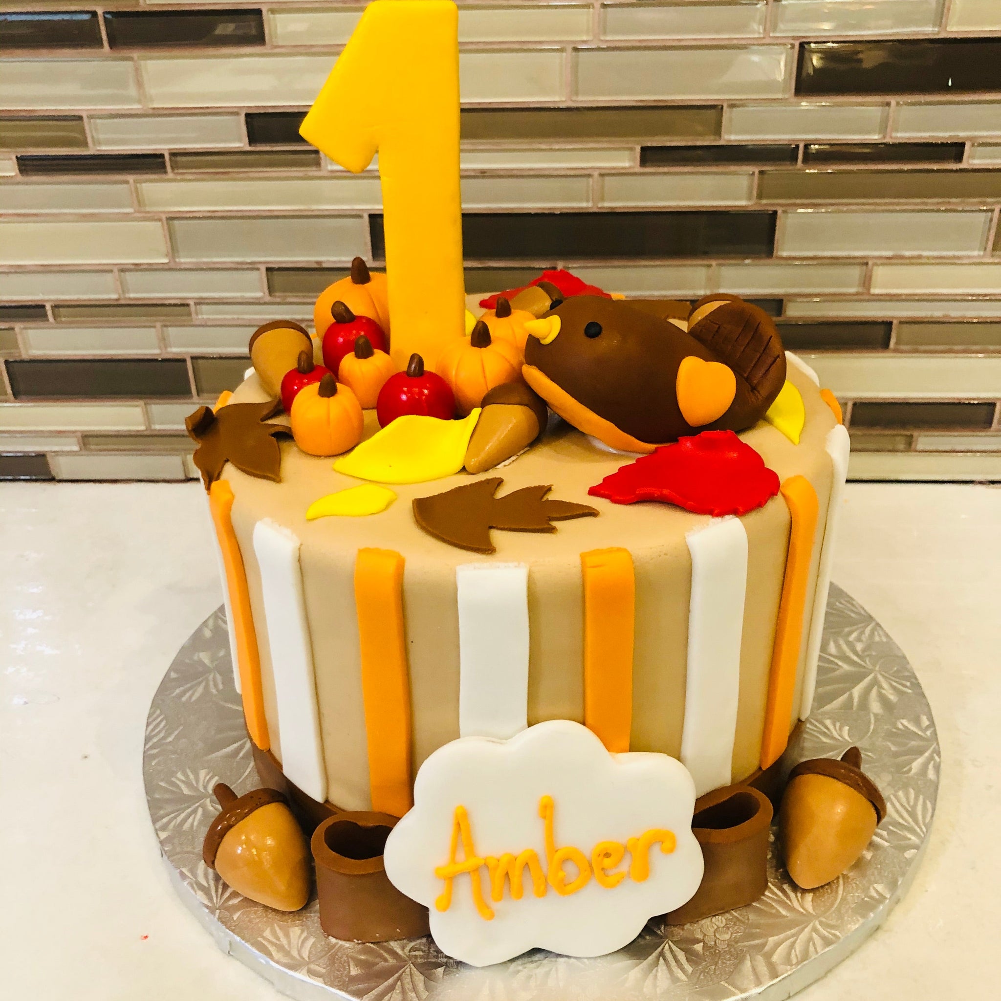 AUTUMN FIRST BIRTHDAY CAKE