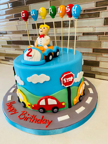 CAR FONDANT BIRTHDAY CAKE