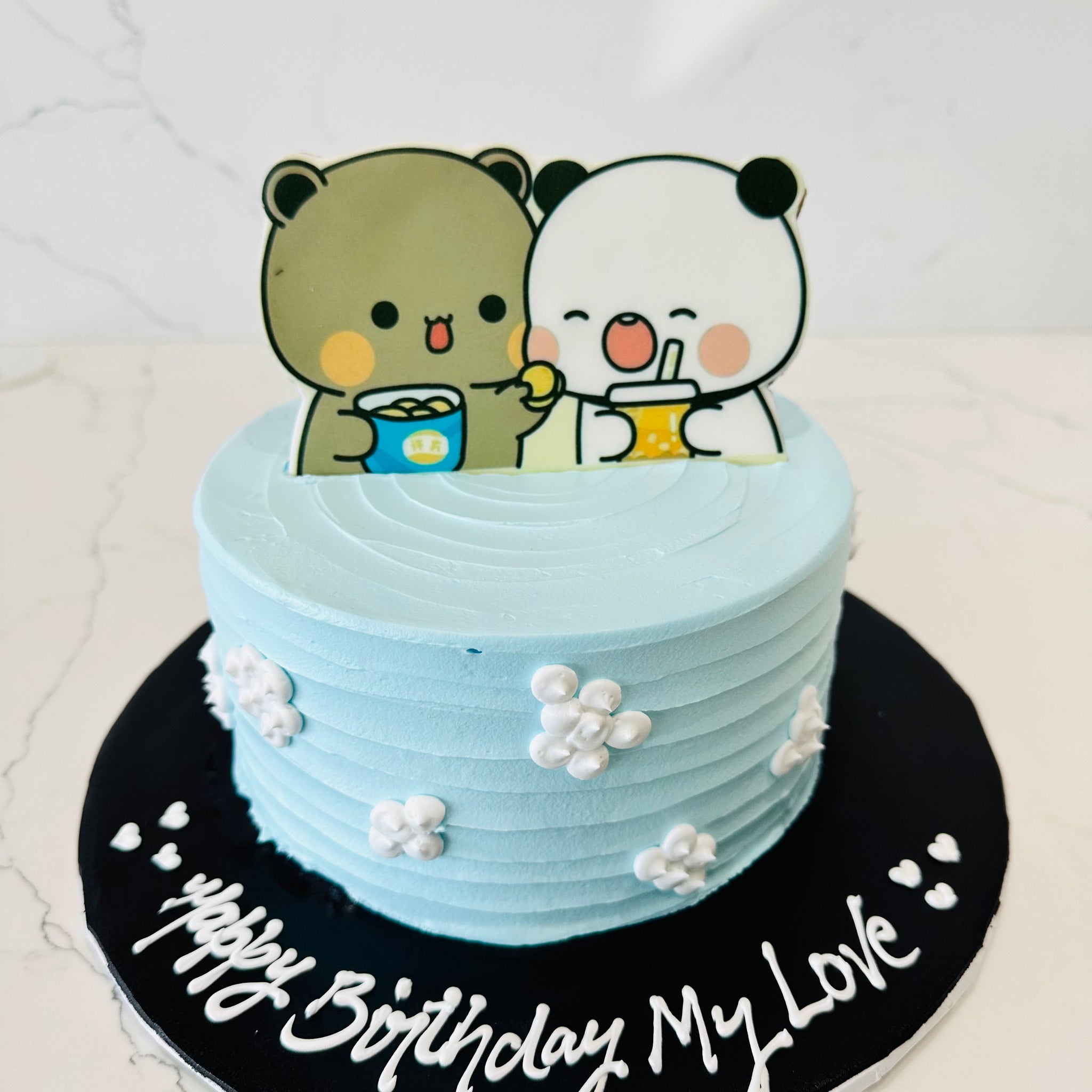 TEDDY COUPLE CREAM CAKE