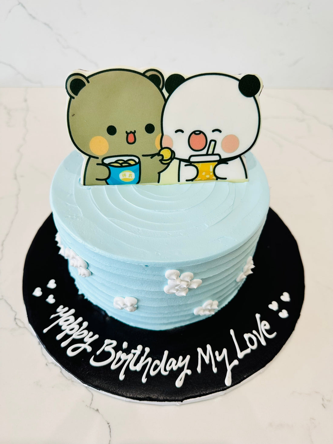 TEDDY COUPLE CREAM CAKE