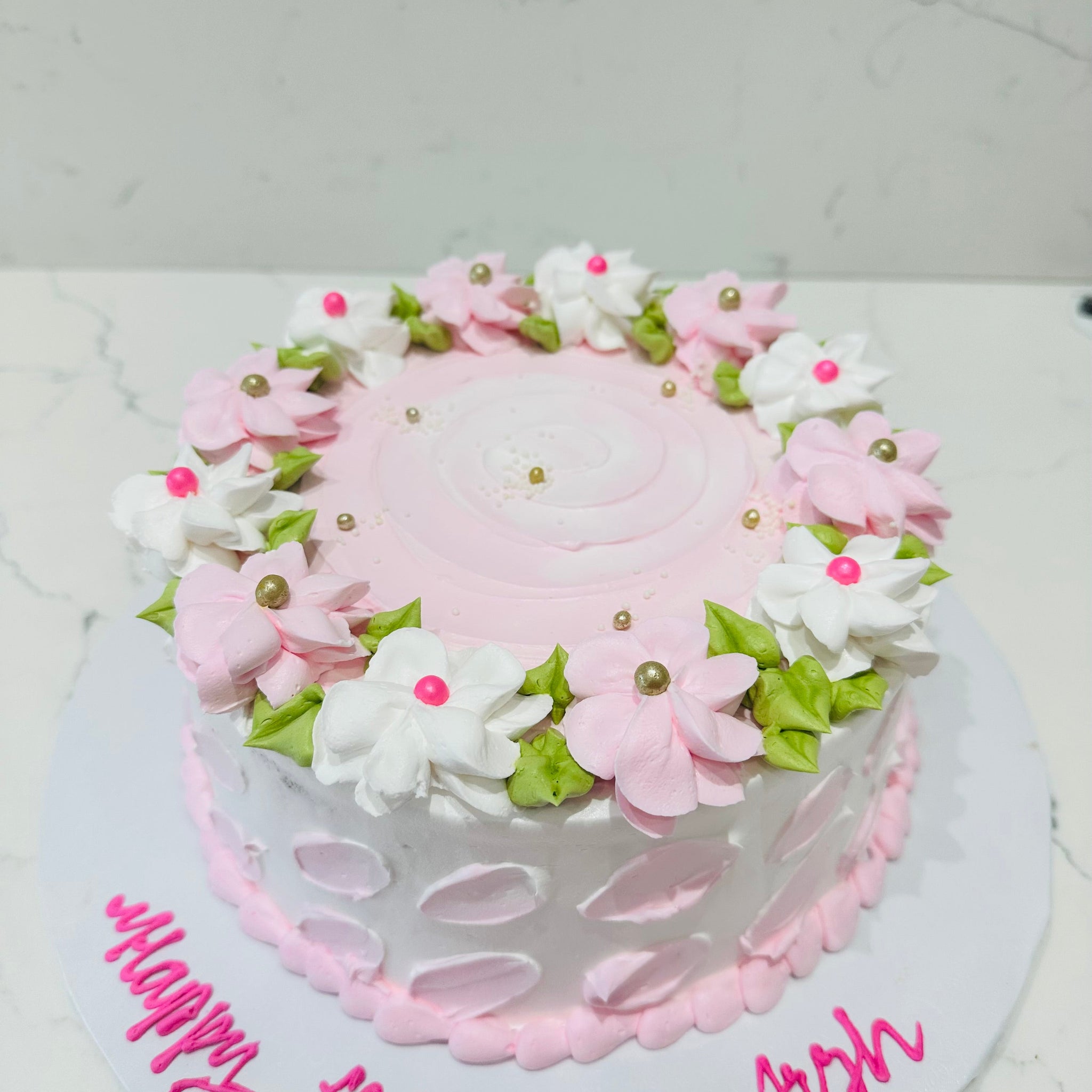 BABY BLUE BLOSSOMS CAKE