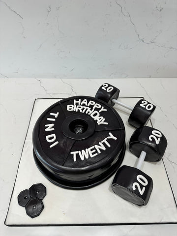 WEIGHT MOLDED GYM FONDANT CAKE