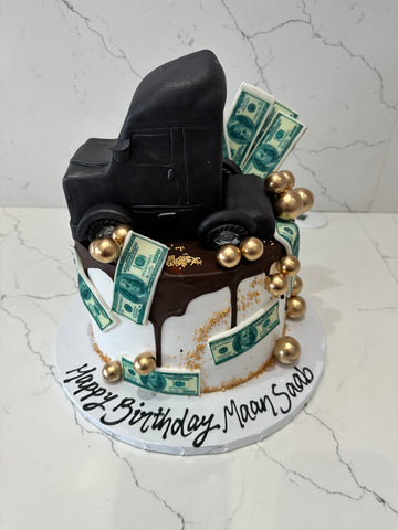 TRUCK & DOLLAR CREAM CAKE