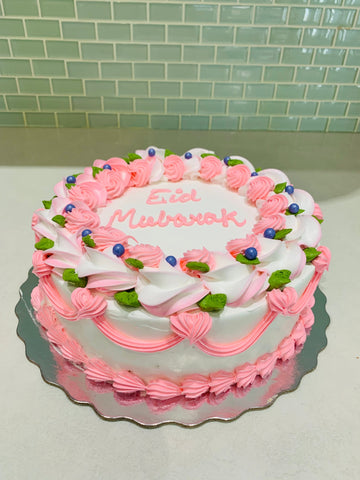 WHITE AND PINK EID CAKE