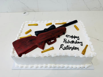 GUN THEME CREAM CAKE