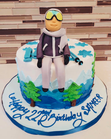 SAMEER SNOW BOARDER FONDANT BIRTHDAY CAKE