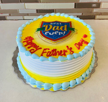 BLUE & YELLOW FATHERS DAY CAKE