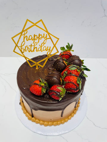 Valentine strawberry & choco cake