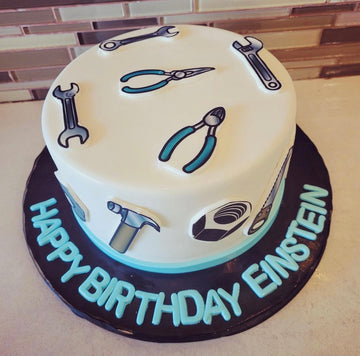 EINSTEIN TOOL FONDANT BIRTHDAY CAKE