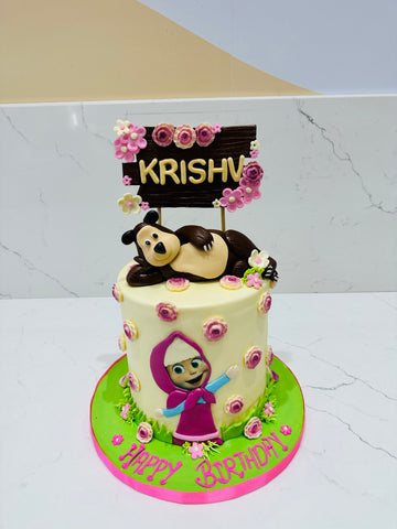 MASHA & THE BEAR FONDANT CAKE