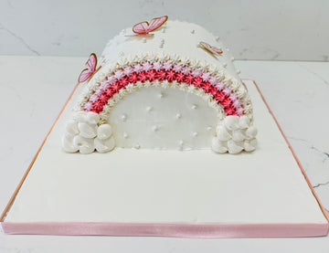 IVORY BUTTERFLY ARCH CAKE