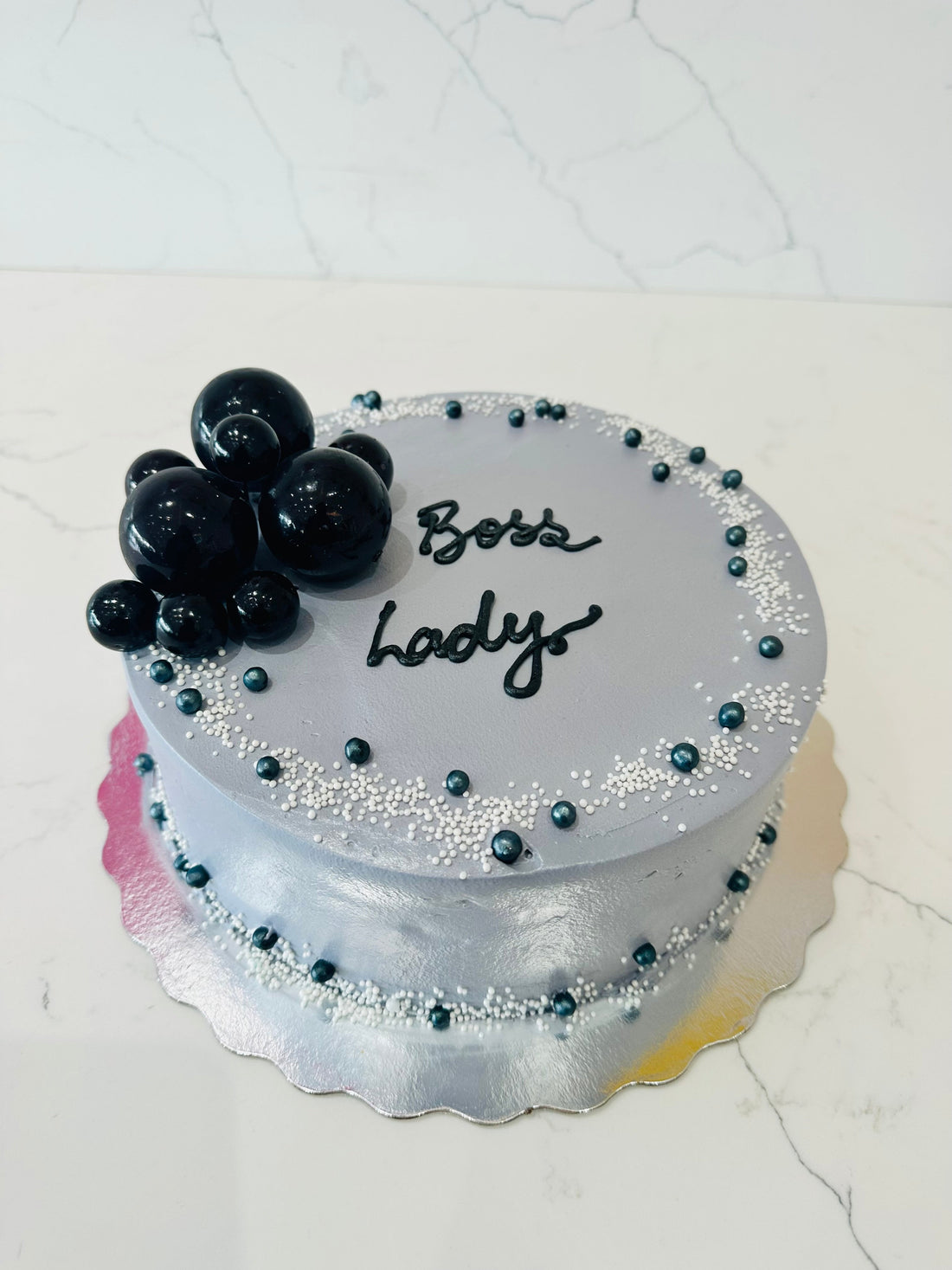 GREY & BLACK CREAM CAKE