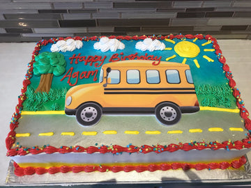 School Bus Photo Cake