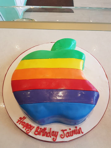 Rainbow Apple fondant cake