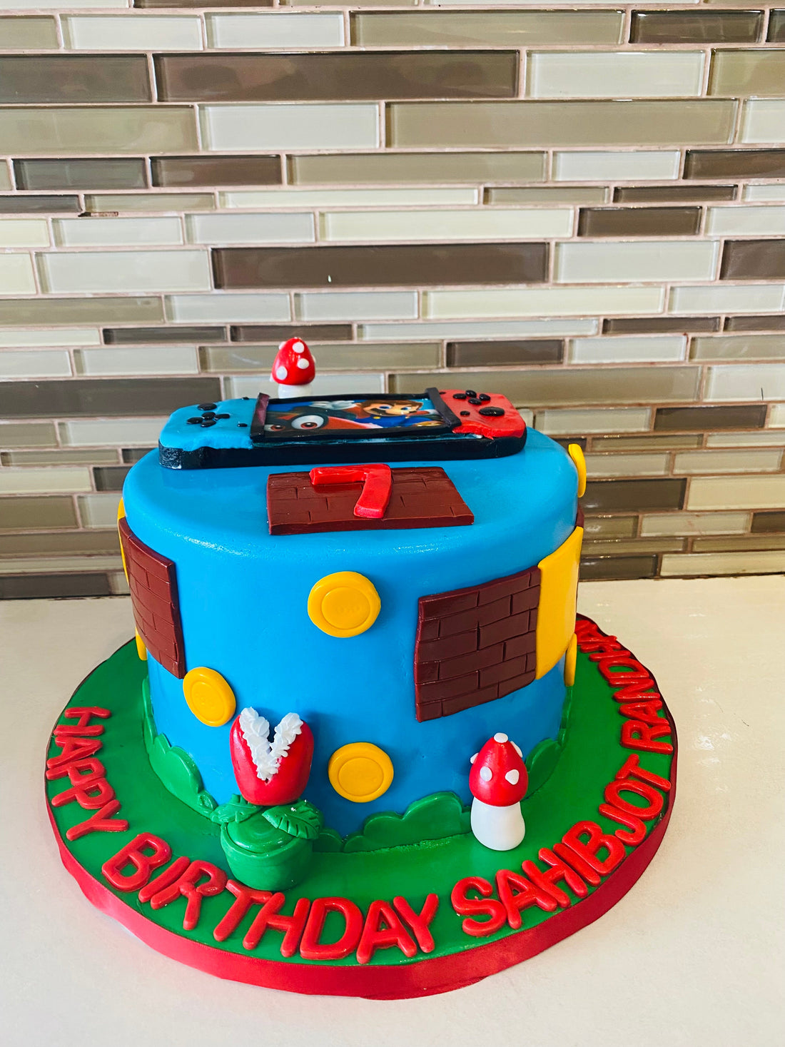 MARIO THEME FONDANT CAKE