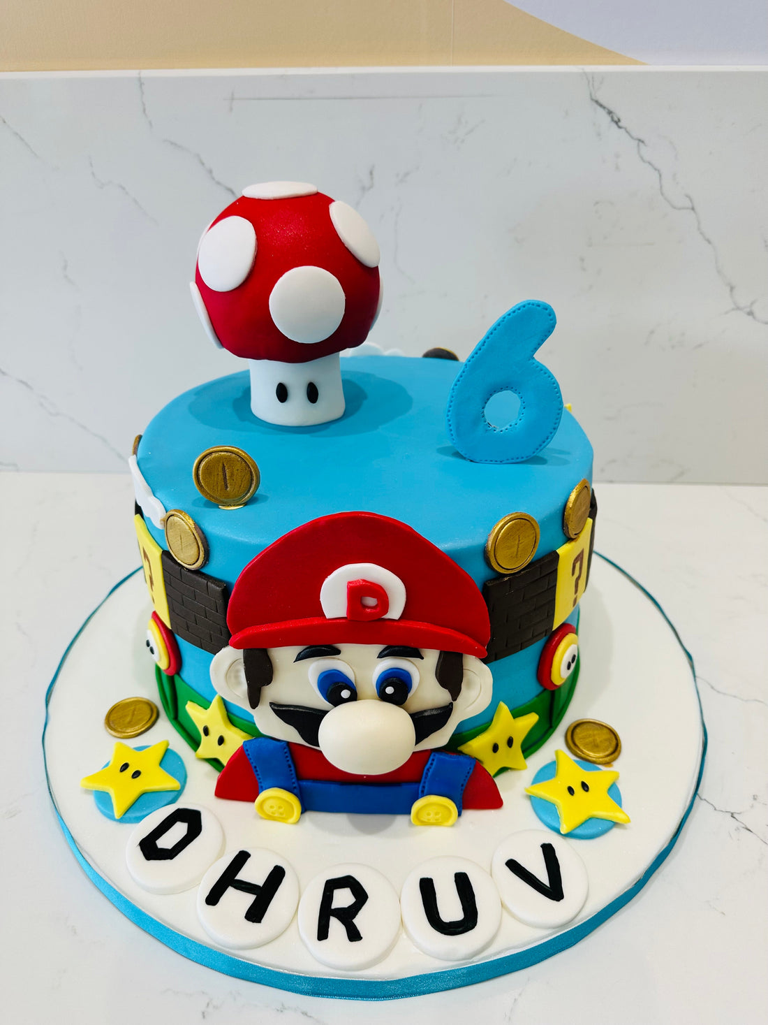 DHRUV MARIO THEME FONDANT CAKE