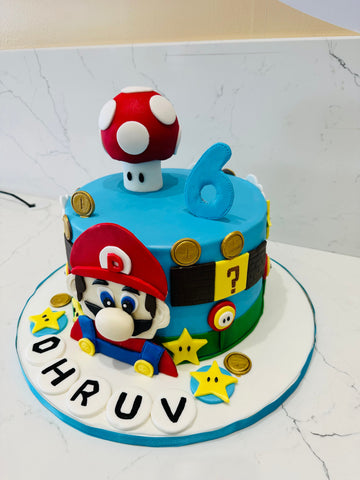 DHRUV MARIO THEME FONDANT CAKE