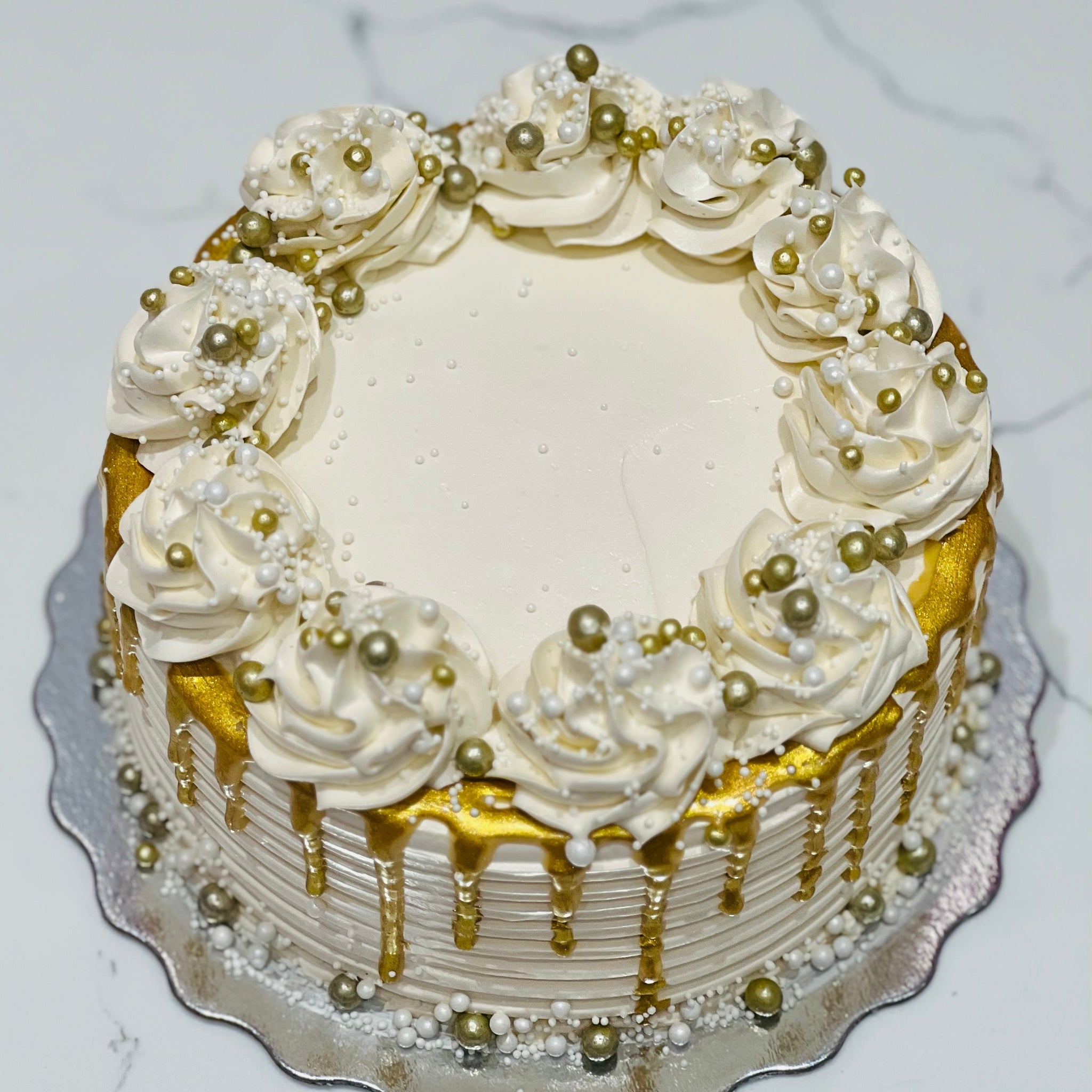 IVORY & GOLD BIRTHDAY CAKE