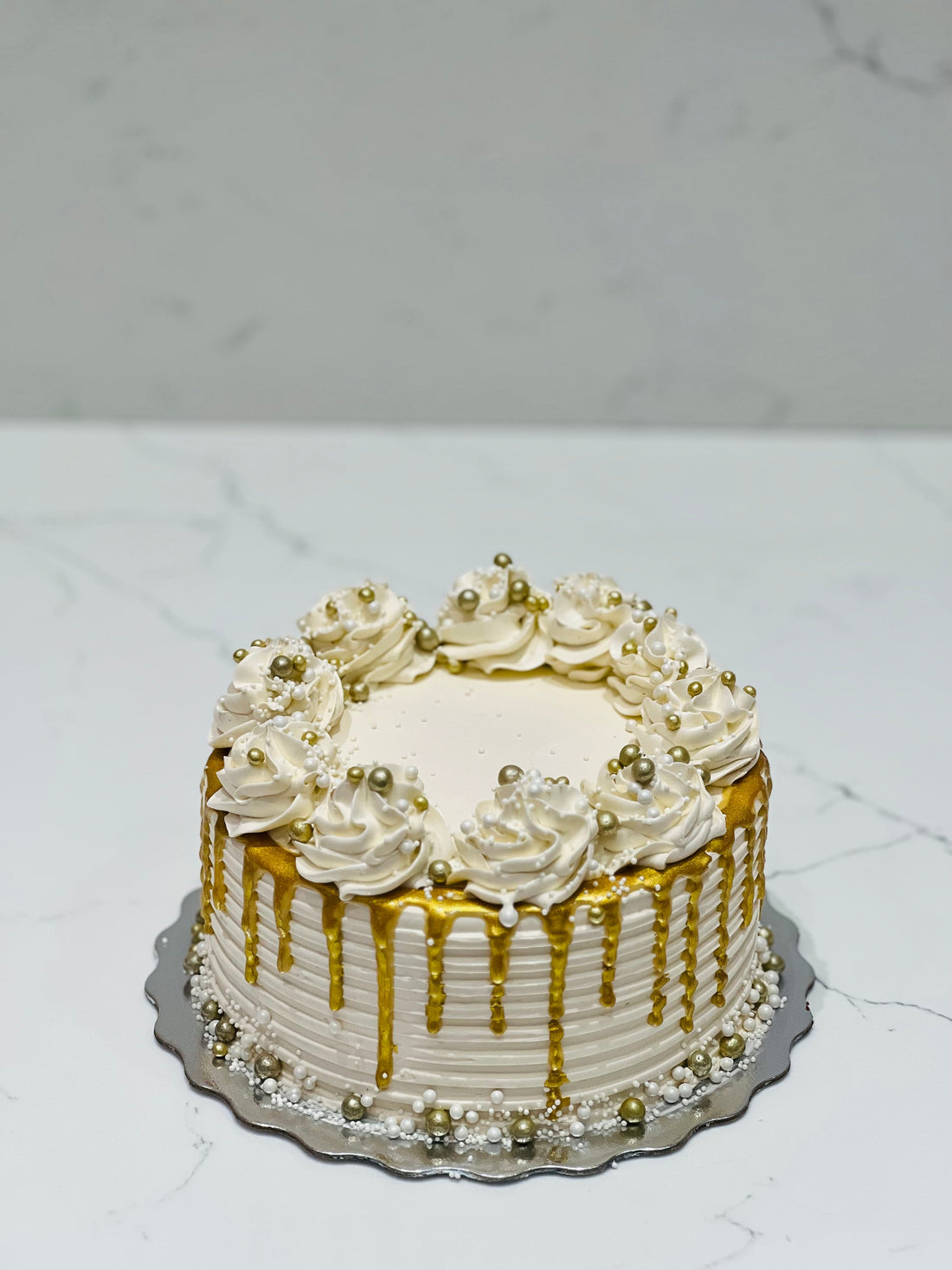 IVORY & GOLD BIRTHDAY CAKE