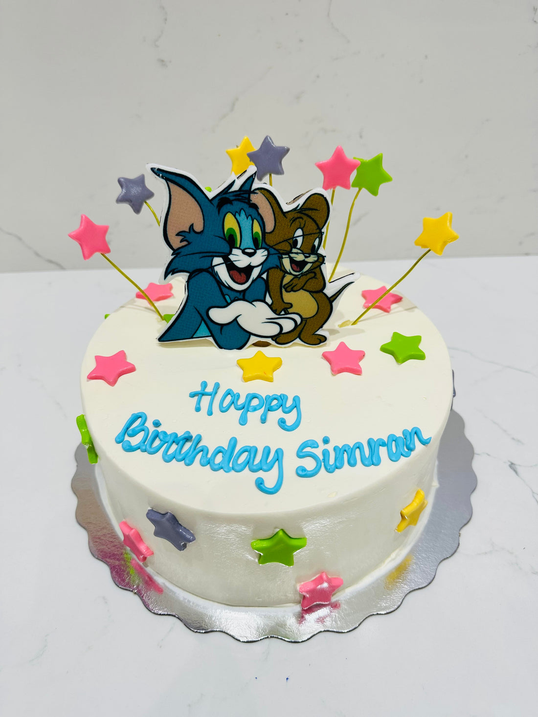 Tom & Jerry Cream Birthday Cake