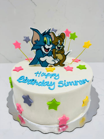 Tom & Jerry Cream Birthday Cake