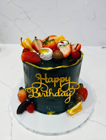 BLACK & GOLD FRUIT CAKE