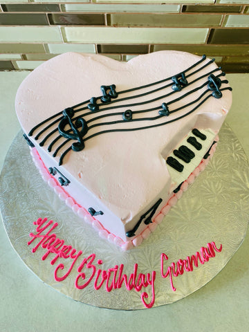 PIANO HEART BIRTHDAY CAKE