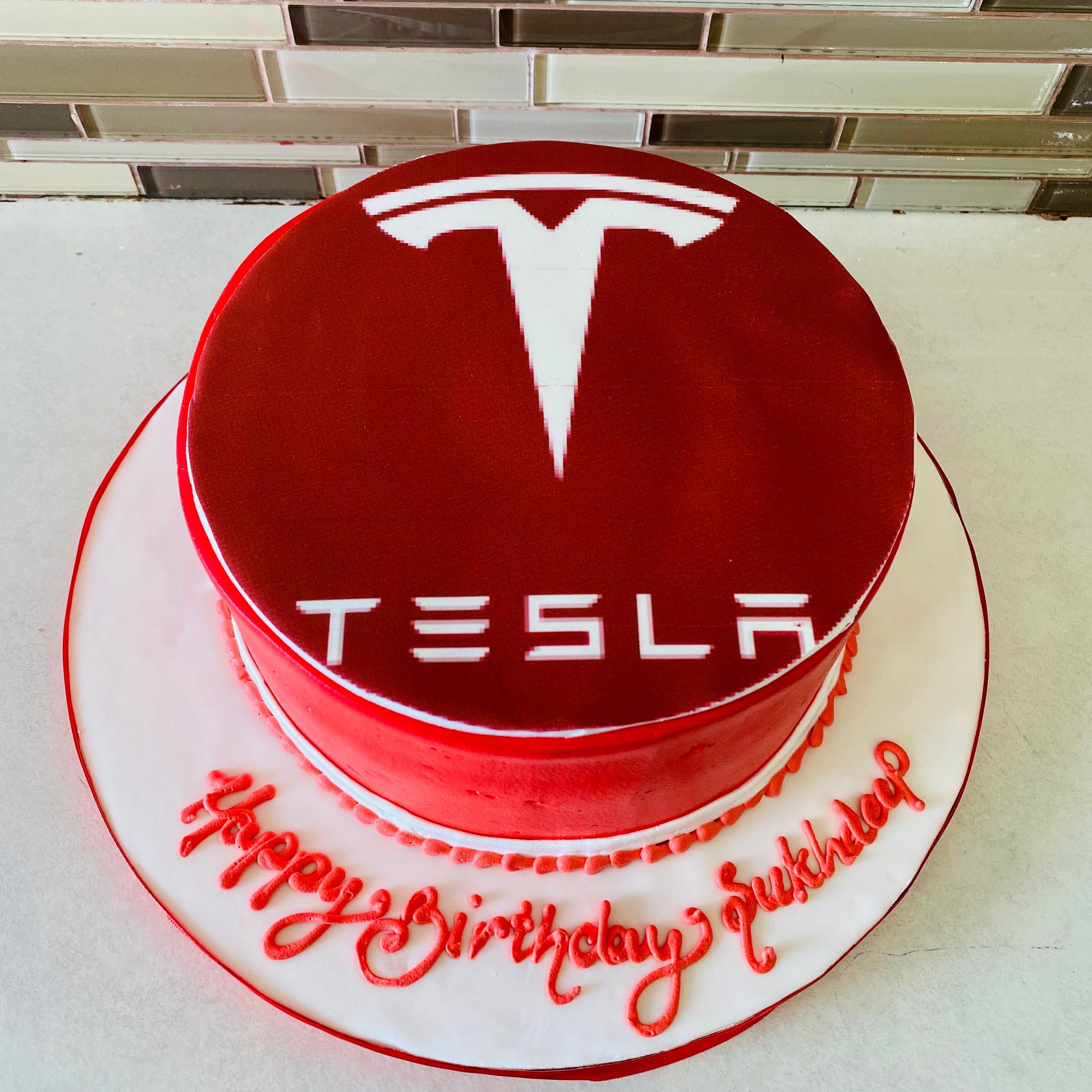 TESLA PHOTO BIRTHDAY CAKE