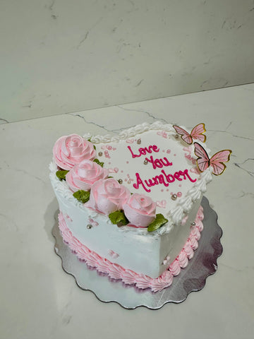 Pink Heart Cream Cake