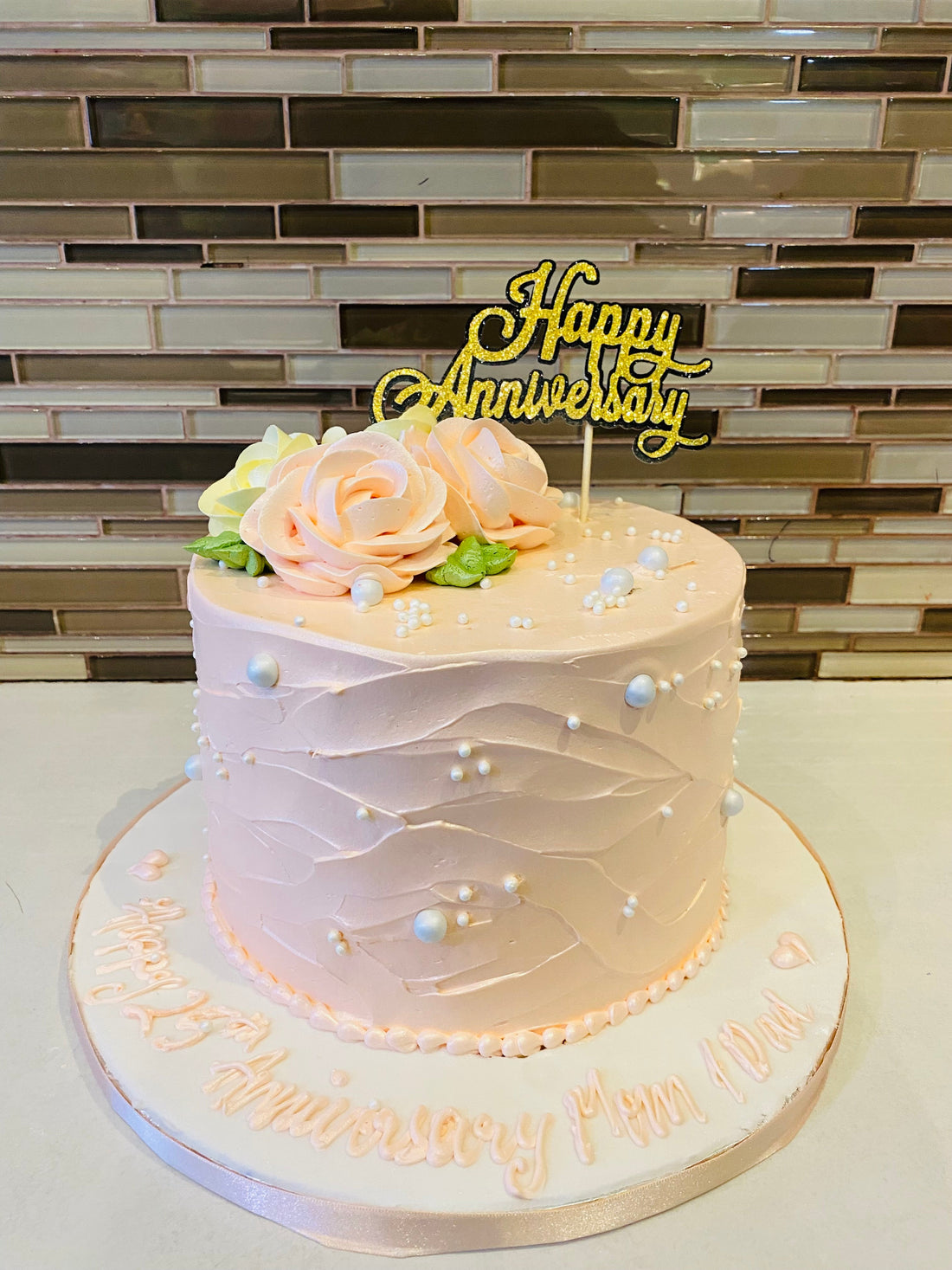 PEACH ANNIVERSARY CREAM CAKE