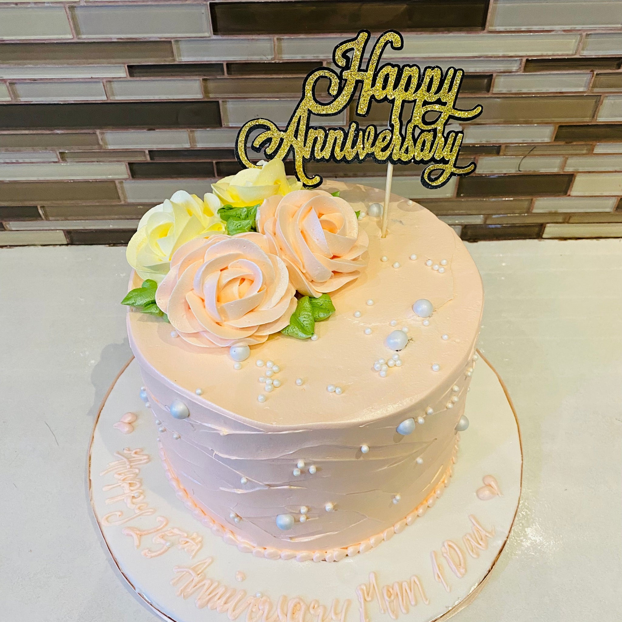 PEACH ANNIVERSARY CREAM CAKE
