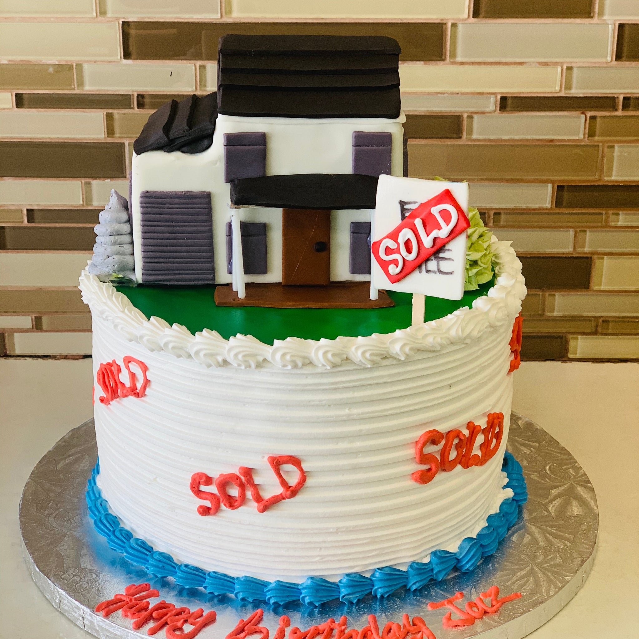 REAL ESTATE THEMED CREAM CAKE