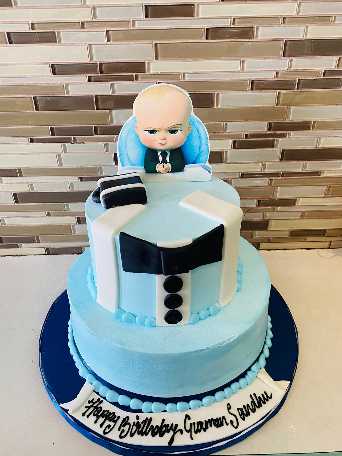 BOSS BABY TIERED CAKE