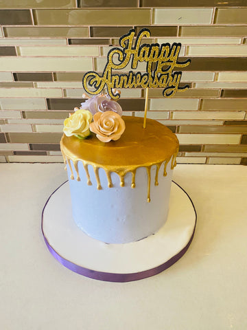 PURPLE ANNIVERSARY CAKE