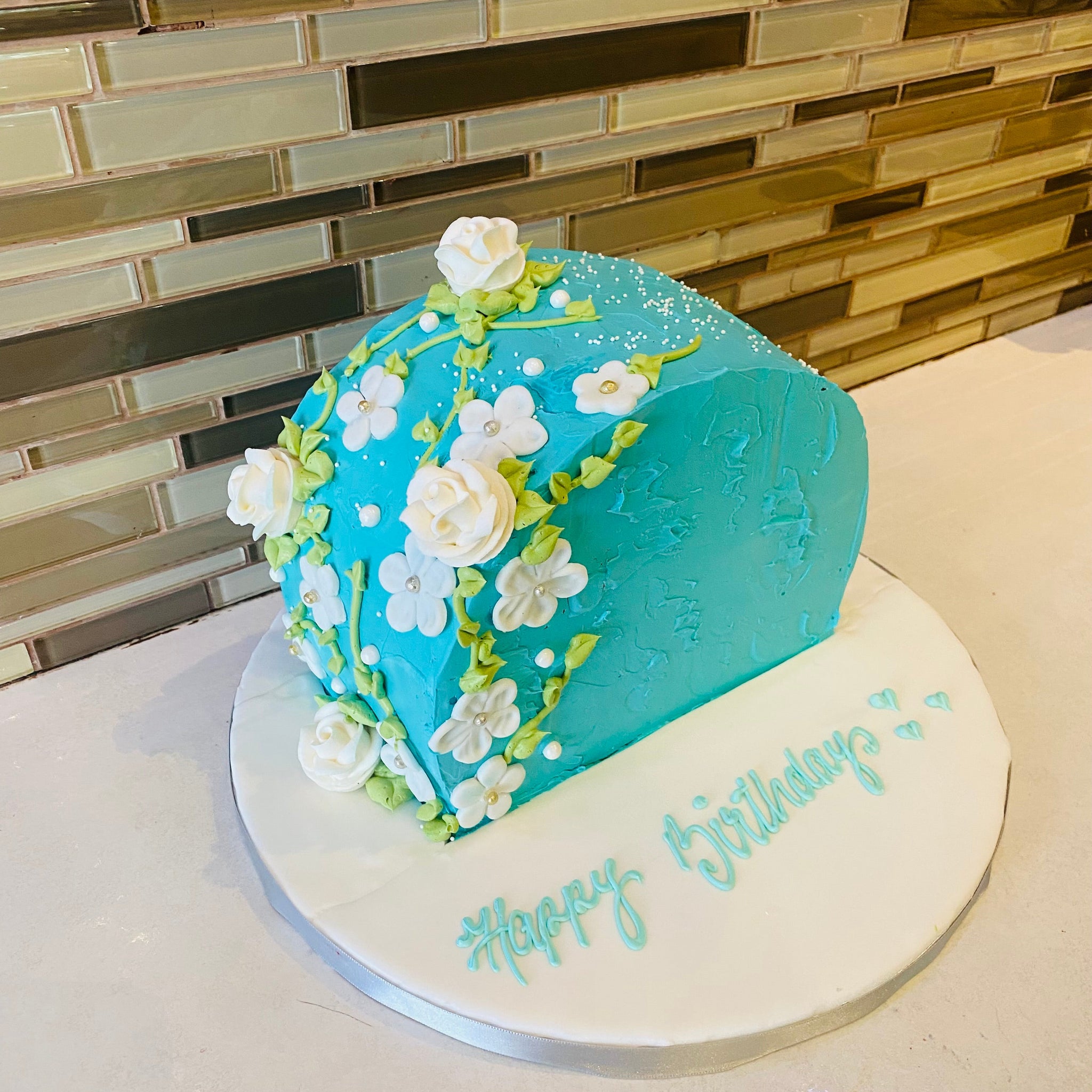 TEAL ARCH BIRTHDAY CAKE