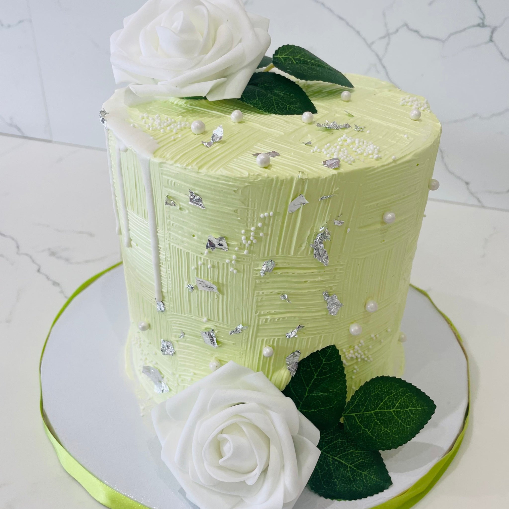 HARPER WHITE & GREEN BIRTHDAY CAKE