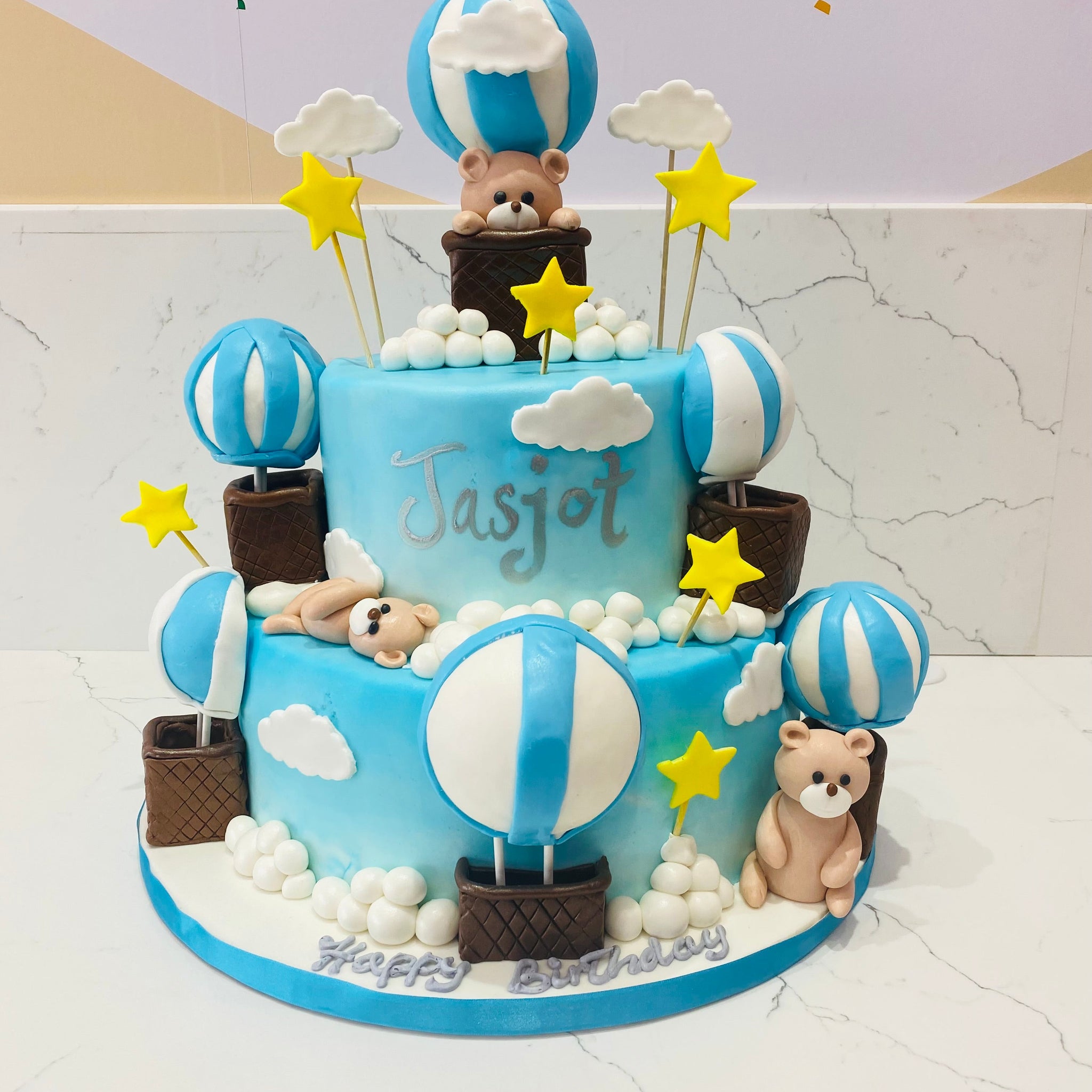 JASJOT HOT AIR BALLOON FONDANT CAKE