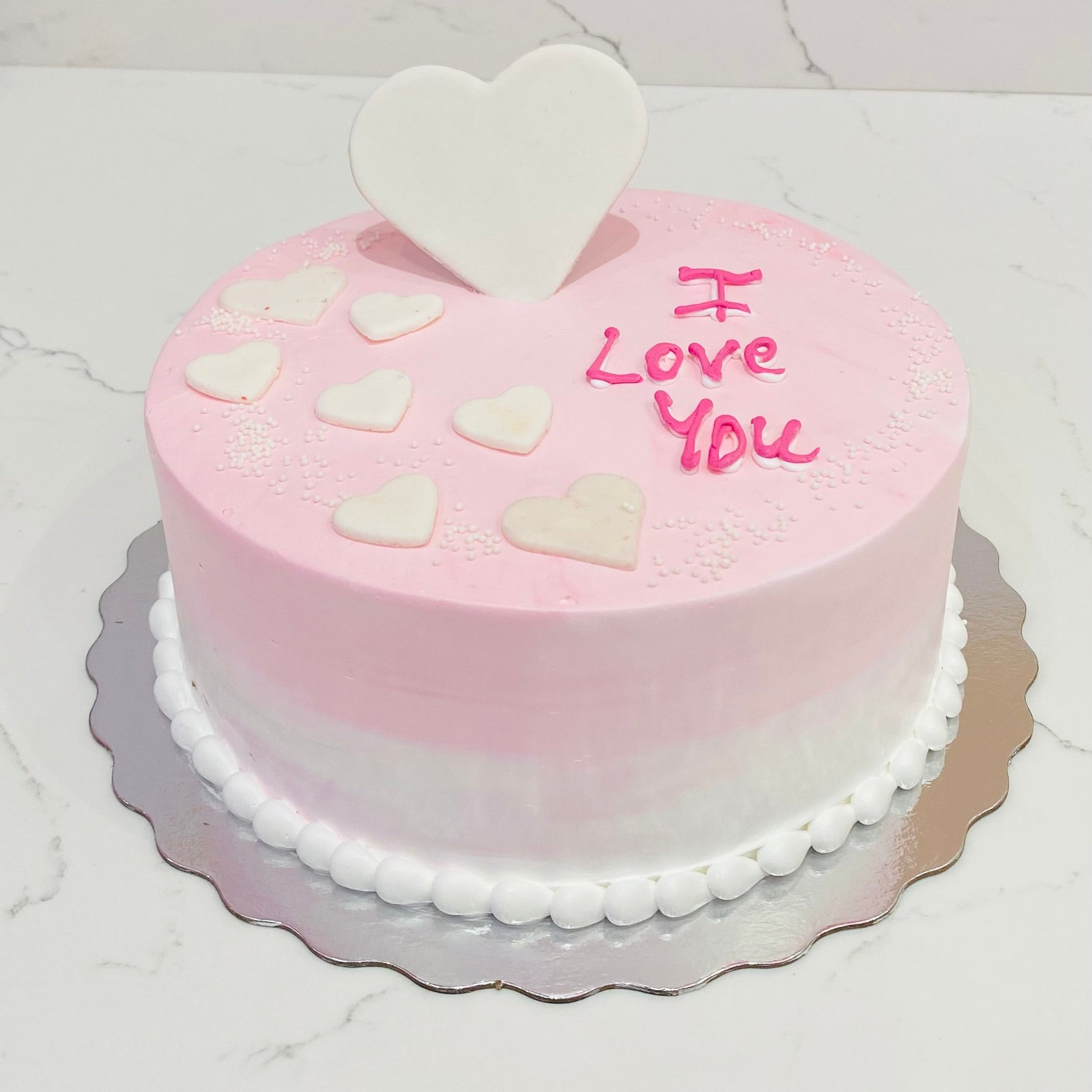 PINK HEARTS VALENTINES CAKE