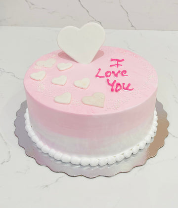 PINK HEARTS VALENTINES CAKE