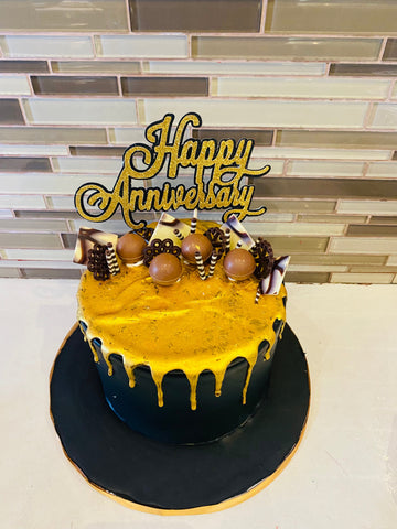 BLACK & GOLD ANNIVERSARY CAKE