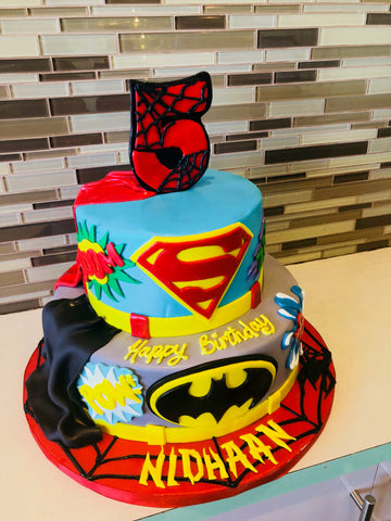 Nidhaan Spiderman Tiered Cake