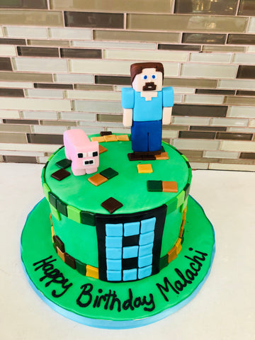 Minecraft Fondant birthday cake