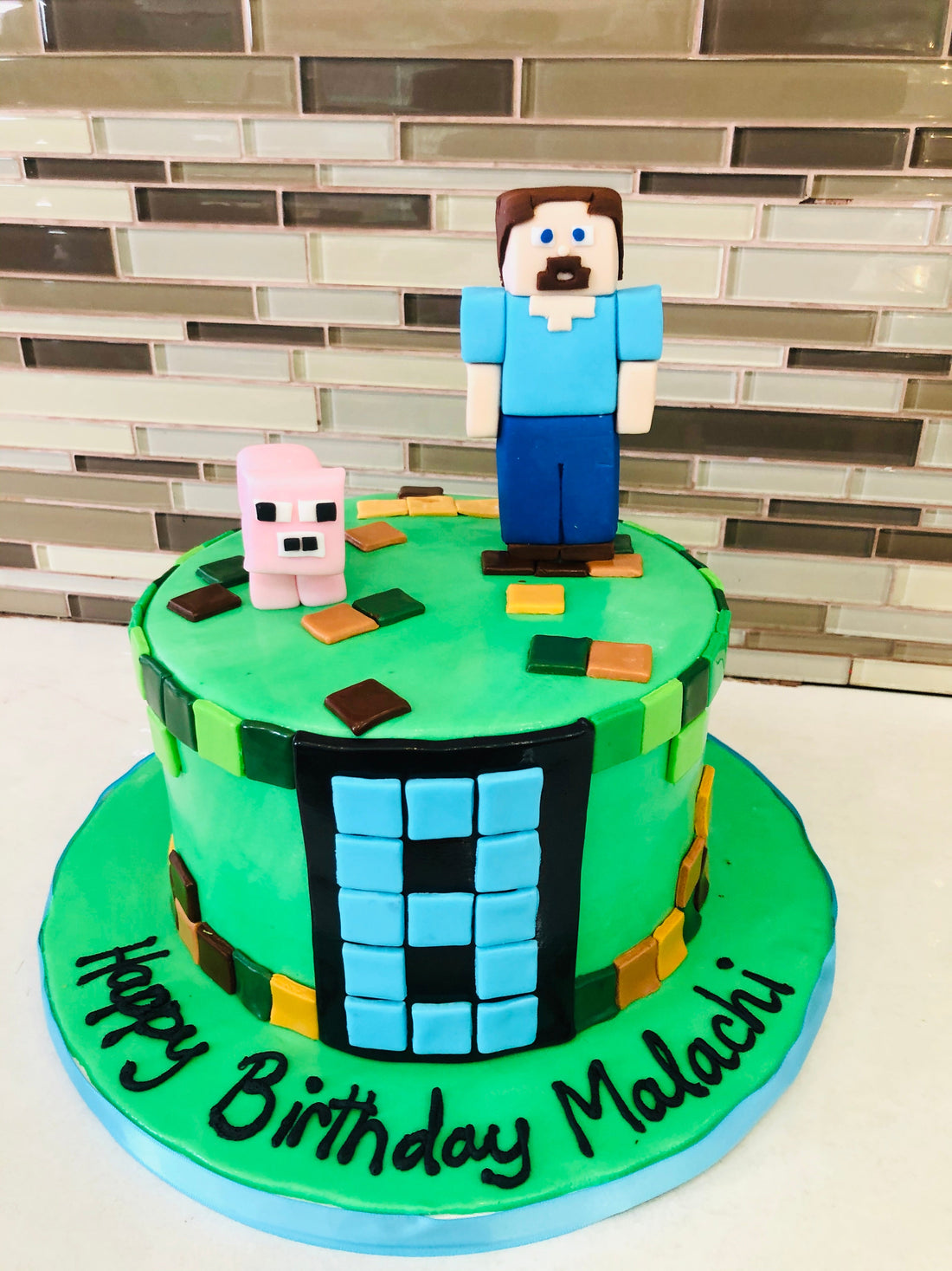 Minecraft Fondant birthday cake