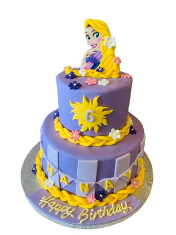 RAPUNZEL PRINCESS FONDANT TIERED CAKE